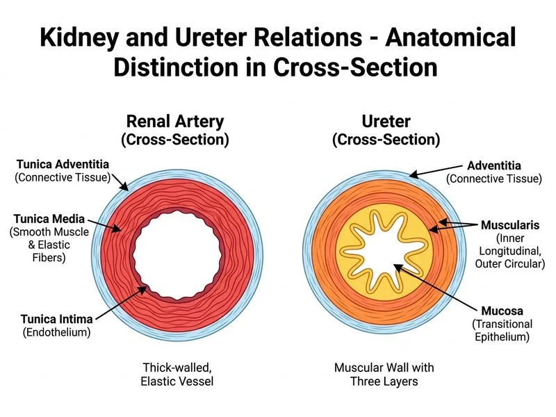 Kidney and Ureter Relations diagram