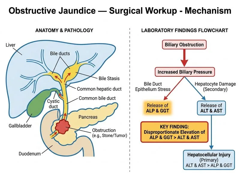 Obstructive Jaundice — Surgical Workup diagram