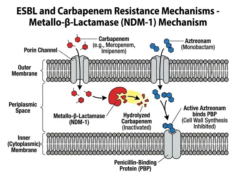 ESBL and Carbapenem Resistance Mechanisms diagram