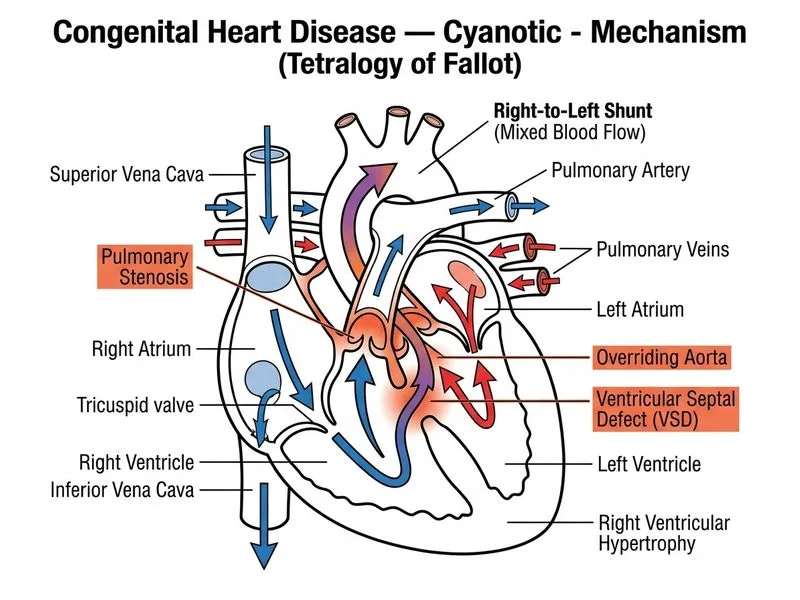 Congenital Heart Disease — Cyanotic diagram
