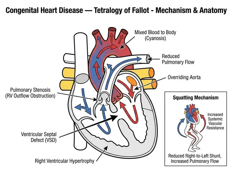 Congenital Heart Disease — Tetralogy of Fallot diagram