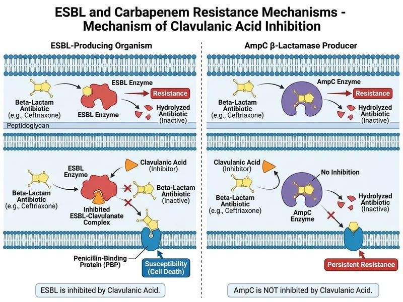 ESBL and Carbapenem Resistance Mechanisms diagram