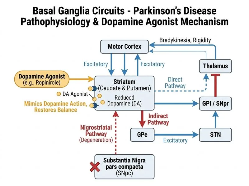 Basal Ganglia Circuits diagram