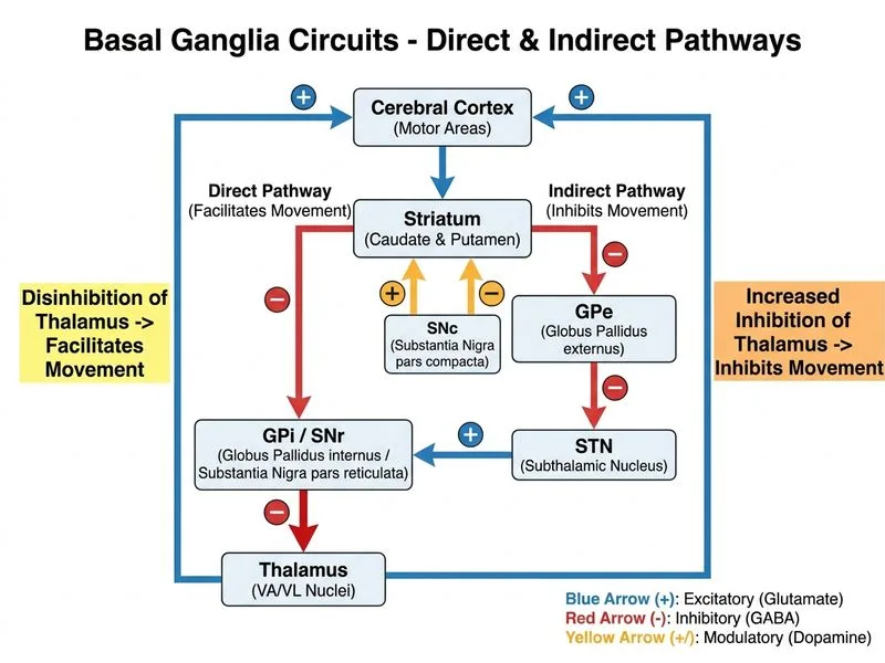 Basal Ganglia Circuits diagram