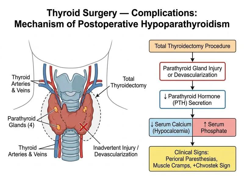 Thyroid Surgery — Indications and Complications diagram
