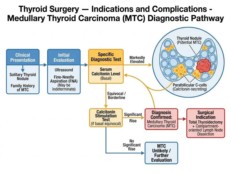 Thyroid Surgery — Indications and Complications diagram