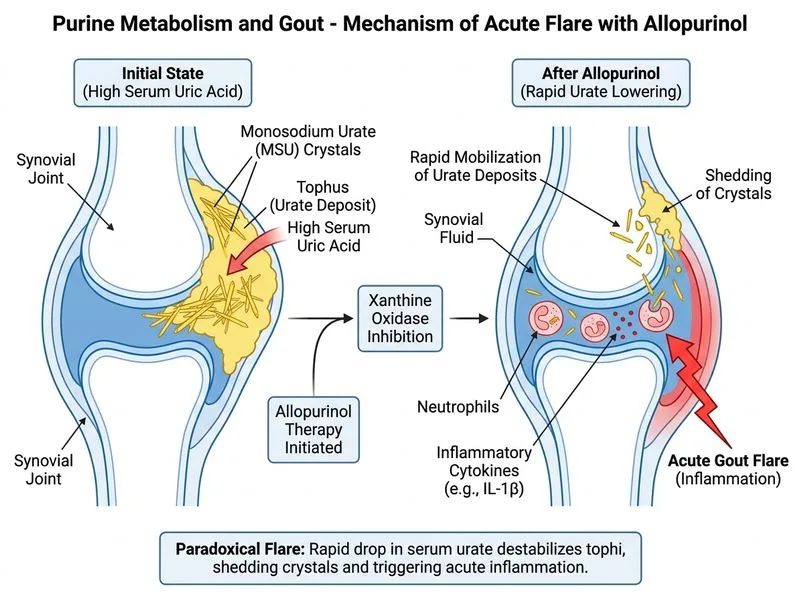 Purine Metabolism and Gout diagram