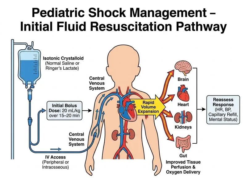 Pediatric Shock Management diagram