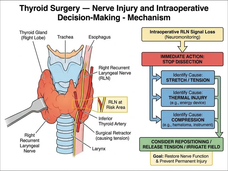 Thyroid Surgery — Nerve Injury and Intraoperative Decision-Making diagram