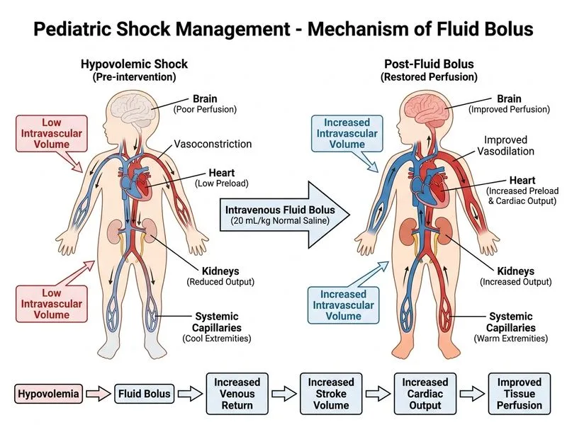 Pediatric Shock Management diagram