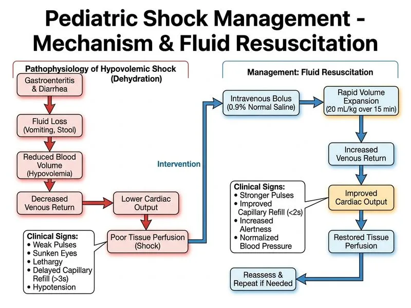 Pediatric Shock Management diagram
