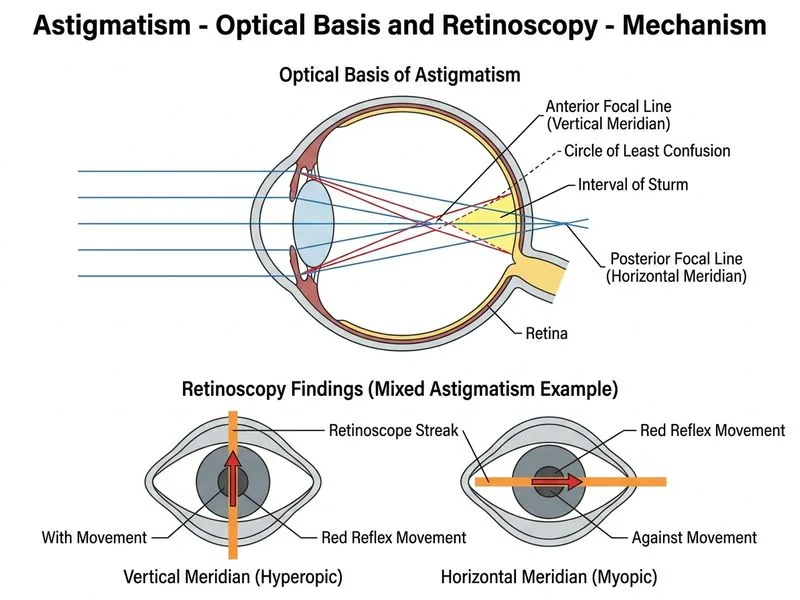 Astigmatism - Optical Basis and Retinoscopy diagram