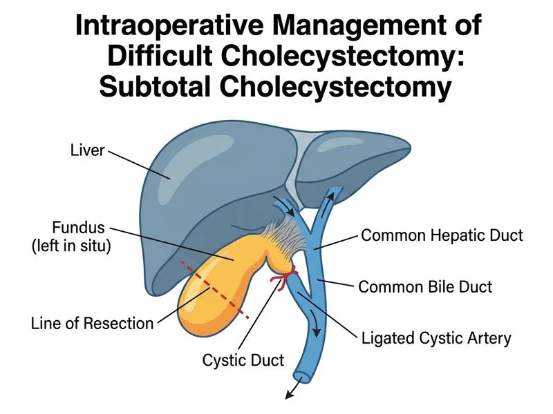Intraoperative management of difficult cholecystectomy diagram