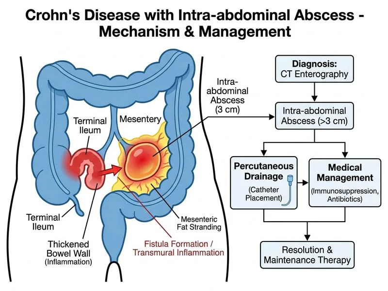 Crohn's Disease with Intra-abdominal Abscess diagram