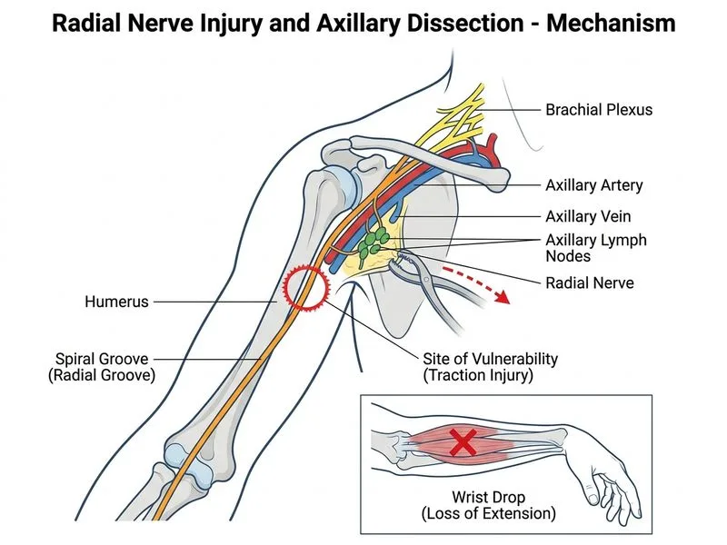 Radial Nerve Injury and Axillary Dissection diagram