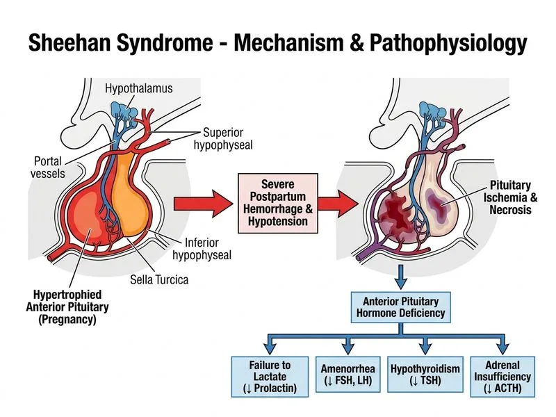 Sheehan Syndrome diagram