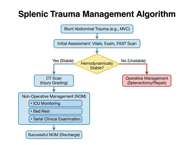 Splenic Trauma Management diagram