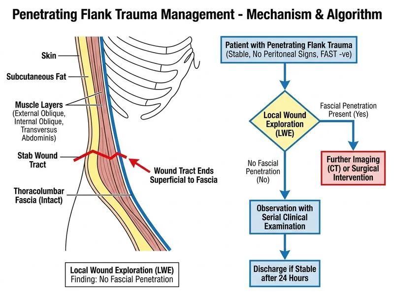 Penetrating Flank Trauma Management diagram
