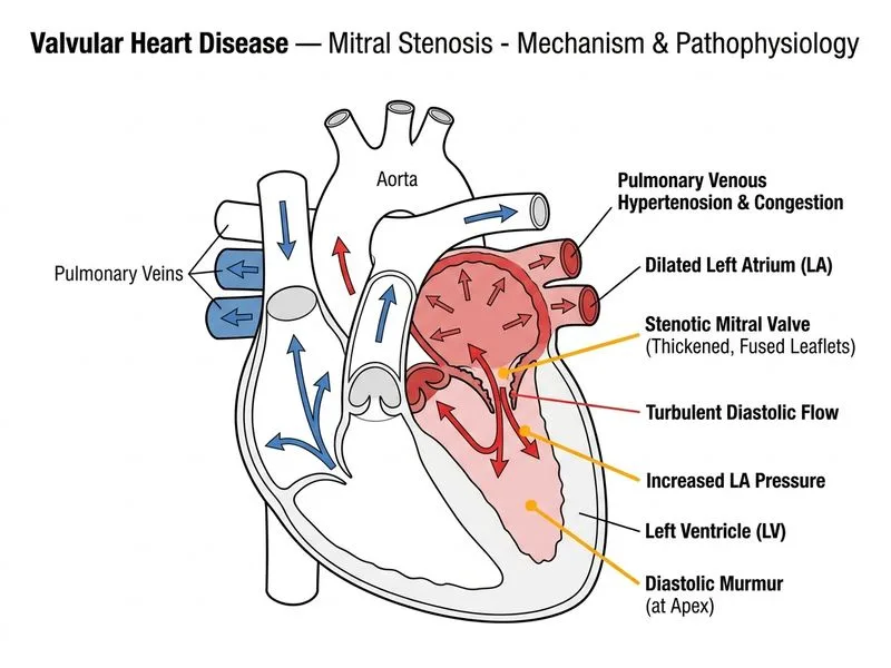 Valvular Heart Disease — Mitral Stenosis diagram
