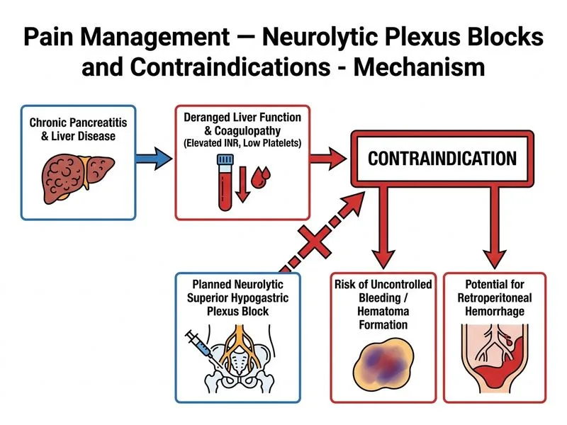 Pain Management — Neurolytic Plexus Blocks and Contraindications diagram
