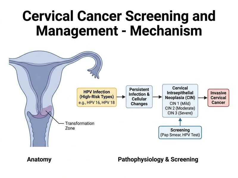 Cervical Cancer Screening and Management diagram
