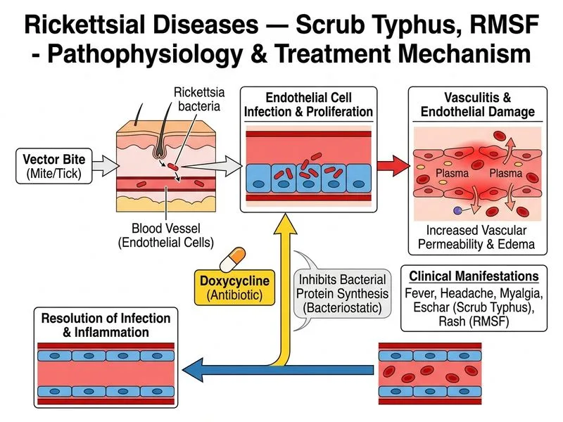 Rickettsial Diseases — Scrub Typhus, RMSF diagram