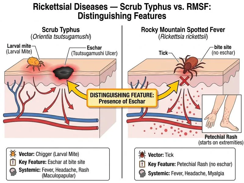 Rickettsial Diseases — Scrub Typhus, RMSF diagram