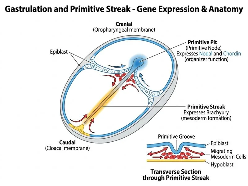 Gastrulation and Primitive Streak diagram