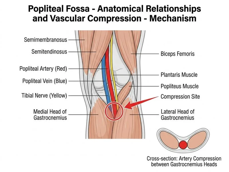 Popliteal Fossa - Anatomical Relationships and Vascular Compression diagram