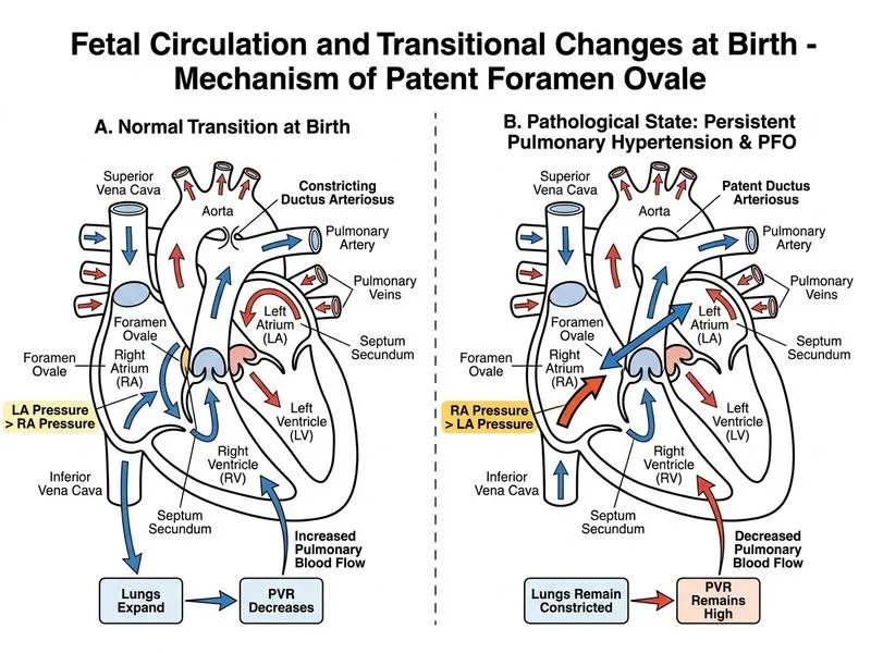 Fetal Circulation and Transitional Changes at Birth diagram