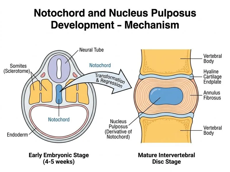 Notochord and Nucleus Pulposus Development diagram