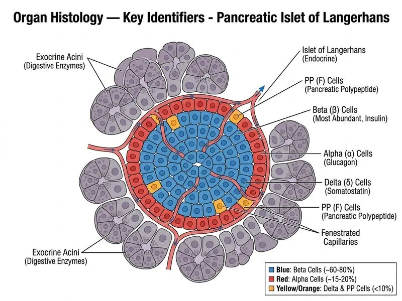 Organ Histology — Key Identifiers diagram