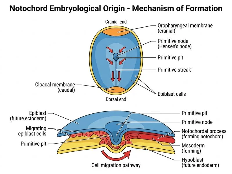 Notochord embryological origin diagram