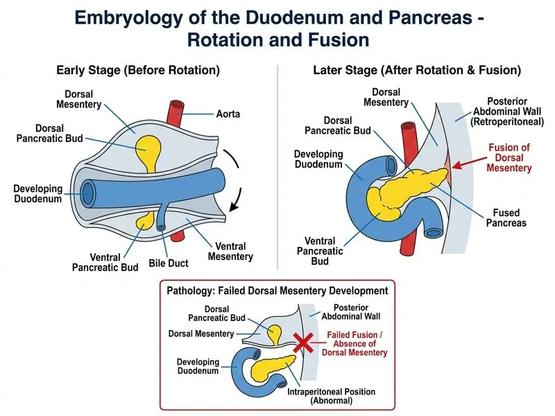 Embryology of the Duodenum and Pancreas diagram