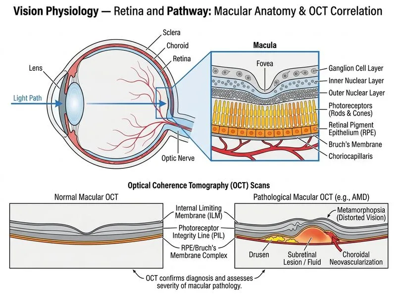 Vision Physiology — Retina and Pathway diagram