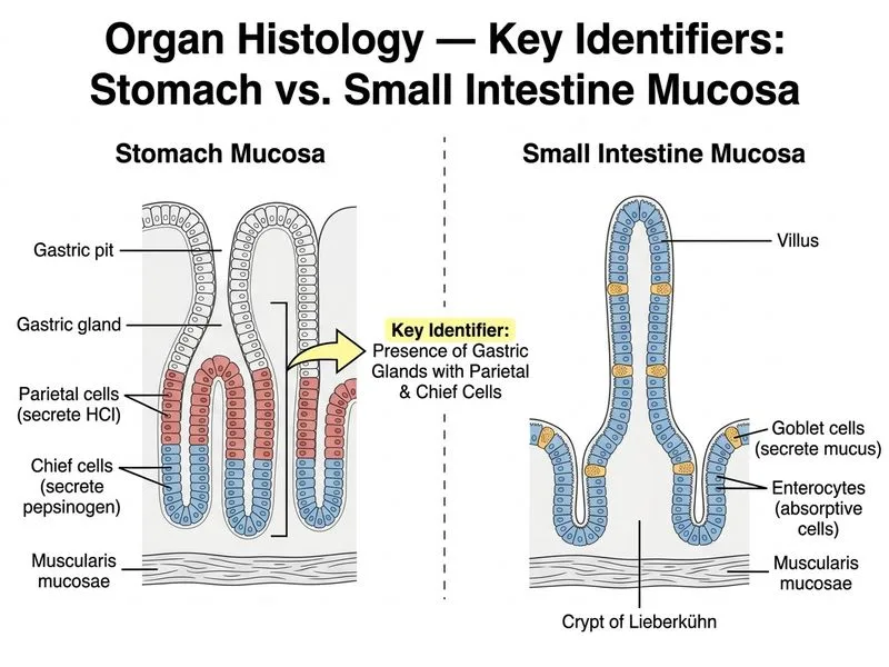 Organ Histology — Key Identifiers diagram