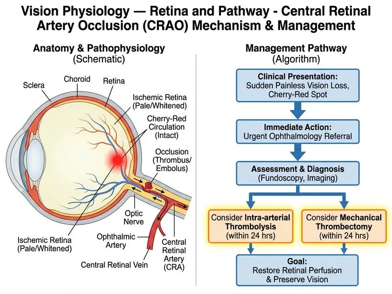 Vision Physiology — Retina and Pathway diagram