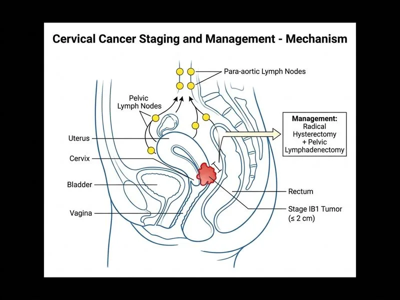 Cervical Cancer Staging and Management diagram