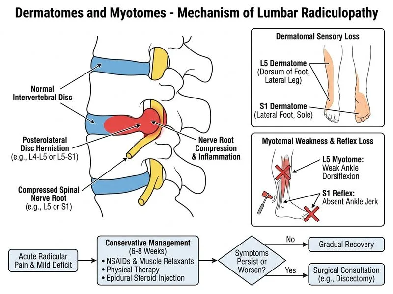 Dermatomes and Myotomes diagram