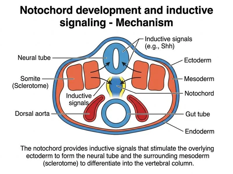 Notochord development and inductive signaling diagram