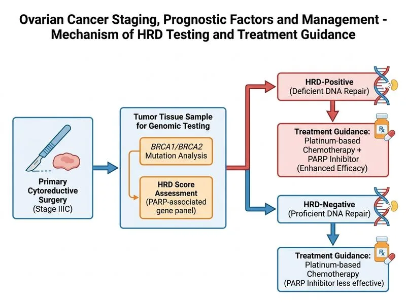 Ovarian Cancer Staging, Prognostic Factors and Management diagram