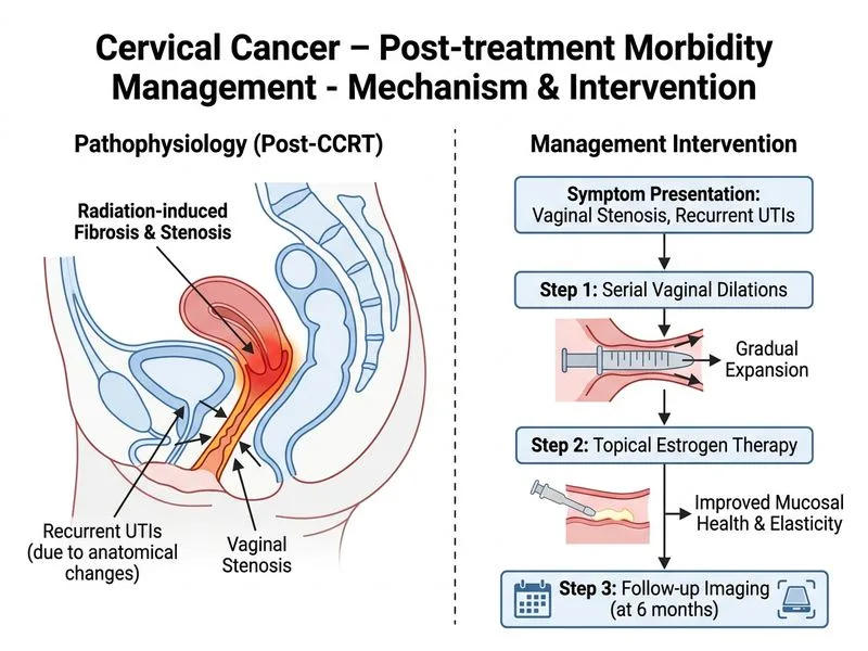 Cervical Cancer – Post-treatment Morbidity Management diagram