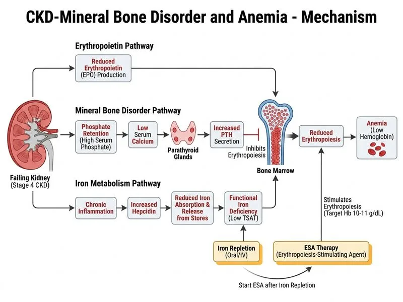 CKD-Mineral Bone Disorder and Anemia diagram