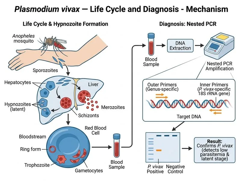 Plasmodium — Life Cycle and Diagnosis diagram