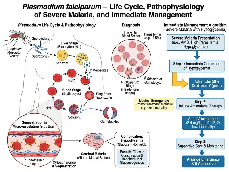 Plasmodium — Life Cycle and Diagnosis diagram