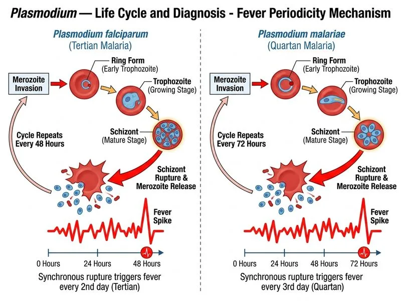 Plasmodium — Life Cycle and Diagnosis diagram