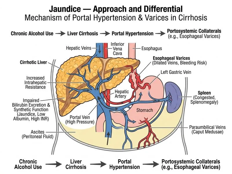 Jaundice — Approach and Differential diagram