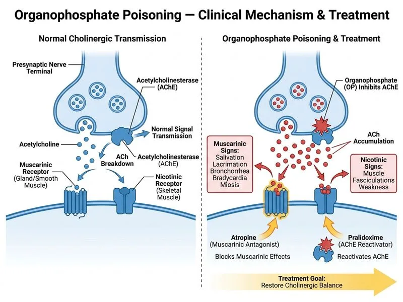 Organophosphate Poisoning — Clinical diagram