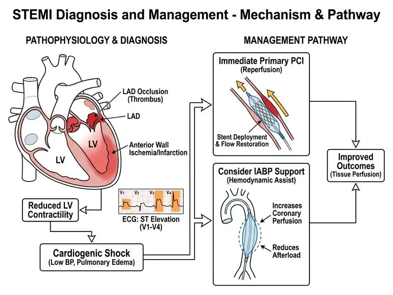 STEMI Diagnosis and Management diagram