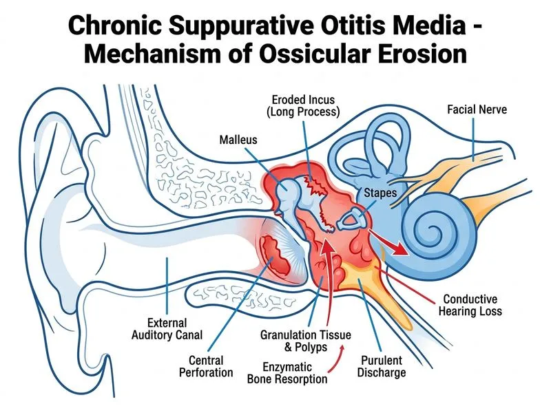 Chronic Suppurative Otitis Media diagram